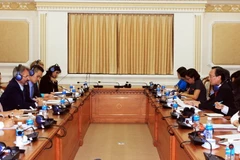 Quang cảnh buổi làm việc. (Ảnh: Xuân Khu/TTXVN)