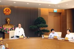 Thủ tướng Nguyễn Xuân Phúc chủ trì phiên họp Thường trực Chính phủ về công tác tổ chức Hội nghị WEF ASEAN 2018. (Ảnh: Thống Nhất/TTXVN)
