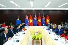 Thủ tướng Nguyễn Xuân Phúc tiếp Thủ tướng Australia Malcolm Turnbull. (Ảnh: TTXVN)