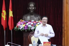 Ông Phan Đình Trạc, Bí thư Trung ương Đảng, Trưởng Ban Nội chính Trung ương phát biểu tại hội nghị. (Ảnh: Quang Duy/TTXVN)