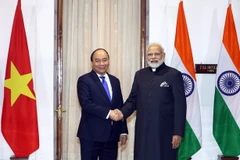 Thủ tướng Nguyễn Xuân Phúc hội đàm với Thủ tướng Ấn Độ Narendra Modi. (Ảnh: Thống Nhất/TTXVN)