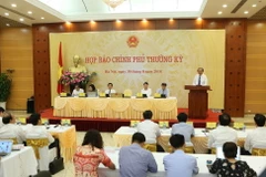 Quang cảnh buổi họp báo. (Ảnh: Dương Giang/TTXVN)