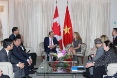 Thủ tướng Nguyễn Xuân Phúc gặp Toàn quyền Canada Julie Payette. (Ảnh: Thống Nhất/TTXVN)