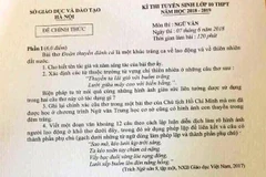 Đề nghi môn Ngữ văn. (Ảnh: PV/Vietnam+)