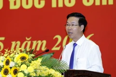 Ông Võ Văn Thưởng, Ủy viên Bộ Cính trị, Bí thư Trung ương Đảng, Trưởng Ban Tuyên giáo Trung ương phát biểu. (Ảnh: An Đăng/TTXVN)