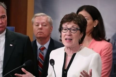 Thượng nghị sỹ Susan Collins trong cuộc họp báo tại Washington, DC ngày 21/6. (Nguồn: AFP/TTXVN)