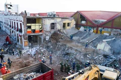 Cảnh đổ nát sau trận động đất ở Juchitan de Zaragoza, ngày 9/9. (Nguồn: AFP/TTXVN)