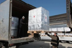 Hàng viện trợ dành cho Triều Tiên. (Nguồn: Yonhap)