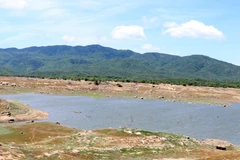 Nhiều hồ chứa nước ở Ninh Thuận sắp cạn kiệt, gây khó khăn cho sản xuất vụ mùa 2019. (Ảnh: Công Thử/TTXVN)