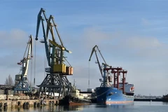 Cảng biển Berdyansk trên Biển Azov, phía Đông Ukraine ngày 2/12/2018. (Ảnh: AFP/TTXVN)