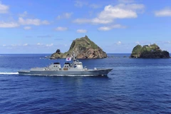 Quần đảo Dokdo hiện do Hàn Quốc kiểm soát nhưng Nhật Bản cũng tuyên bố chủ quyền và gọi là Takeshima, ngày 25/8/2019. (Ảnh: AFP/TTXVN)