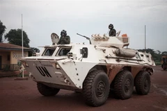 Binh sỹ thuộc Lực lượng gìn giữ hòa bình của Liên hợp quốc tại Cộng hòa Trung Phi. (Ảnh: AFP/TTXVN)