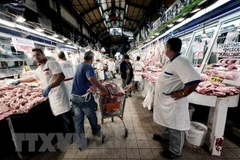 Một khu chợ ở Athens, Hy Lạp. (Ảnh: AFP/TTXVN)