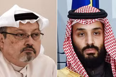 Nhà báo bị sát hại Jamal Khashoggi (trái) và Thái tử Saudi Arabia Mohammed bin Salman. (Nguồn: AFP)