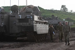 Binh sỹ Israel được triển khai tại Cao nguyên Golan do Israel chiếm đóng, ngày 25/3/2019. (Ảnh: THX/TTXVN)