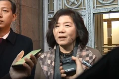 Bà Choe son-hui phát biểu với báo chí tại Moskva ngày 20/11. (Nguồn: Yonhap)