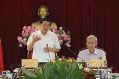 Bí thư Trung ương Đảng, Trưởng Ban Nội chính Trung ương Phan Đình Trạc phát biểu tại buổi làm việc với Ban Thường vụ Tỉnh ủy Đồng Nai. (Ảnh: Sỹ Tuyên/TTXVN)