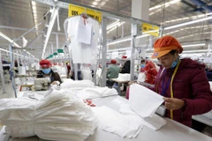 May hàng xuất khẩu sang thị trường EU tại Công ty may Tinh Lợi, khu công nghiệp Lai Vu, huyện Kinh Thành (Hải Dương). (Ảnh: Trần Việt - TTXVN)
