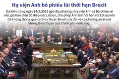 [Infographics] Hạ viện Anh bỏ phiếu lùi thời hạn thỏa thuận Brexit