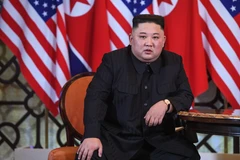 Chủ tịch Triều Tiên Kim Jong-un tại ngày làm việc thứ hai của Hội nghị thượng đỉnh Mỹ-Triều lần hai ở Hà Nội, ngày 28/2/2019. (Ảnh: AFP/TTXVN)