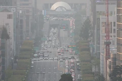 Bụi mịn bao phủ thủ đô Seoul, Hàn Quốc ngày 22/10/2019. (Ảnh: Yonhap/TTXVN)