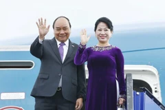 Thủ tướng Nguyễn Xuân Phúc và Phu nhân. (Ảnh: Thống Nhất/TTXVN)