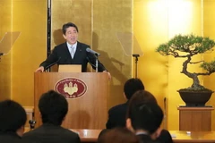 Thủ tướng Nhật Bản Shinzo Abe tại cuộc họp báo đầu Năm mới ngày 4/1/2019. (Ảnh: AFP/TTXVN)