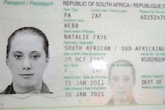 Một hộ chiếu du lịch giả mang quốc tịch Nam Phi của "Góa phụ trắng" Samantha Lewthwaite. (Nguồn: alarabiya.net)