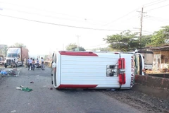 Hiện trường vụ tai nạn. (Ảnh: Đậu Tất Thành/TTXVN)