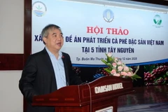 Tiến sỹ Nguyễn Quang Dũng, Viện trưởng Viện Quy hoạch và Thiết kế nông nghiệp phát biểu khai mạc hội thảo. (Ảnh: Hoài Thu/TTXVN)