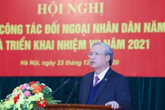 Ông Trần Quốc Vượng, Ủy viên Bộ Chính trị, Thường trực Ban Bí thư phát biểu chỉ đạo Hội nghị. (Ảnh: Phương Hoa/TTXVN)