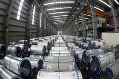 Nhà máy Tôn mạ màu Hòa Phát ở Khu công nghiệp Phố Nối A, huyện Văn Lâm, tỉnh Hưng Yên. (Ảnh: Phạm Kiên/TTXVN)