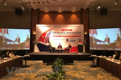 Các đại biểu tham dự Hội thảo về Triển vọng hợp tác thương mại và đầu tư giữa Việt Nam và Vương quốc Anh ngày 6/10 vừa qua. (Ảnh: Đức Duy/Vietnam+)