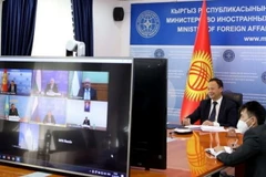 Quang cảnh cuộc họp của các bộ trưởng ngoại giao Nga và năm nước Trung Á theo định dạng CA+1 được tổ chức hôm 15/10 vừa qua. (Nguồn: asianews.it)