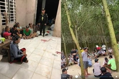 Các đối tượng tại hiện trường. (Nguồn: congan.dongnai.gov.vn) 