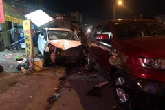 Hiện trường vụ tai nạn. (Ảnh: TTXVN phát)
