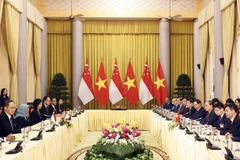 Quang cảnh buổi hội đàm. (Ảnh: Thống Nhất/TTXVN)