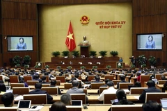 Thống đốc Ngân hàng Nhà nước Nguyễn Thị Hồng trình bày Tờ trình dự án Luật Phòng, chống rửa tiền (sửa đổi). (Ảnh: An Đăng/TTXVN)