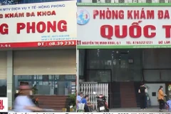 Hai phòng khám đa khoa Quốc tế và Hồng Phong bị tước quyền khám, chữa bệnh nhưng vẫn hoạt động. (Nguồn: VTV1)