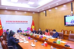 Quang cảnh hội nghị tại điểm cầu Hà Nội. (Ảnh: Văn Điệp/TTXVN)