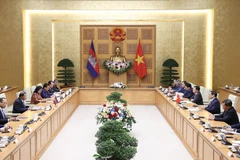 Quang cảnh buổi tiếp. (Ảnh: Dương Giang/TTXVN)