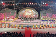 Chương trình nghệ thuật với chủ đề 'Quảng Nam - Khát vọng và lan tỏa.' (Ảnh: Trần Tĩnh/TTXVN)