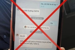 Mạo danh nhà trường gửi tin nhắn đến phụ huynh học sinh để yêu cầu đóng học phí.