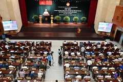 Quang cảnh buổi họp mặt. (Ảnh: Xuân Khu/TTXVN)