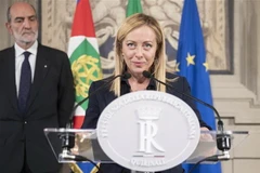 Tân Thủ tướng Italy Giorgia Meloni. (Ảnh: AFP/TTXVN)