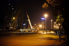 Hiện trường vụ tai nạn tại ngã tư đường Nguyễn Chánh – Hoàng Minh Giám. (Ảnh: PV/Vietnam+)