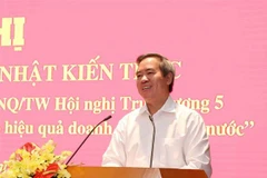 Ông Nguyễn Văn Bình, Ủy viên Bộ Chính trị, Bí thư Trung ương Đảng, Trưởng Ban Kinh tế Trung ương phát biểu tại Hội nghị. (Ảnh: Phương Hoa/TTXVN)