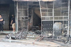 Hiện trường vụ cháy. (Ảnh: Mạnh Minh/TTXVN)