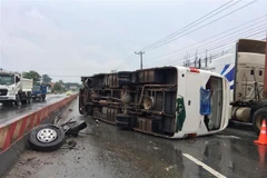 Hiện trường vụ tại nạn. (Ảnh: Nguyễn Văn Việt/ TTXVN)