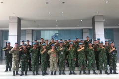 Đoàn Bộ quốc phòng Việt Nam tham gia cuộc diễn tập. (Ảnh: Đỗ Quyên/Vietnam+)